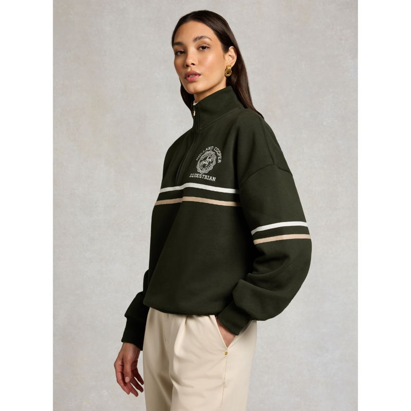 Holland Cooper Roan Quarter Zip - Spruce Green-2