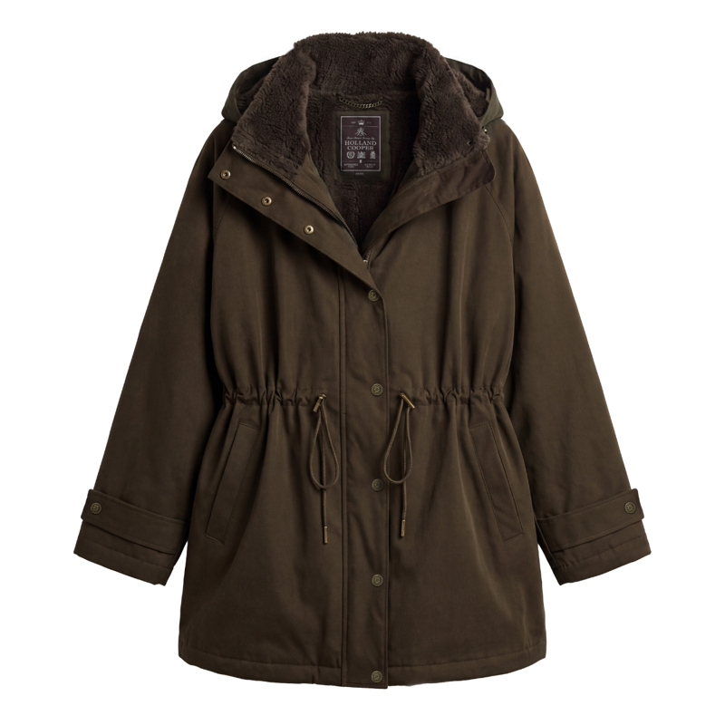 Holland Cooper One-Size Waterproof Parka - Olive Brown-6