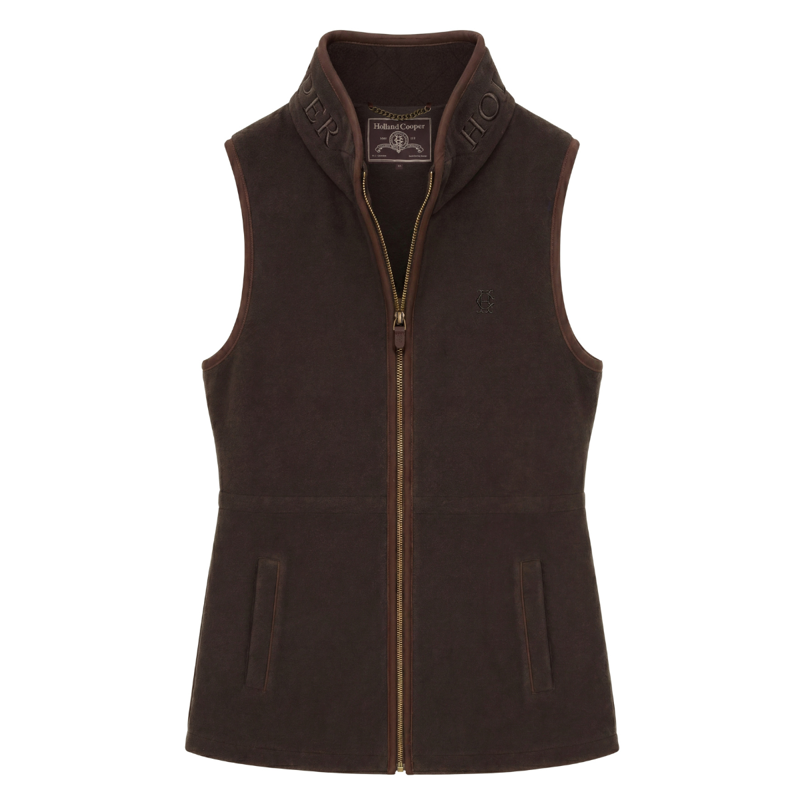 Holland Cooper Country Longline Fleece Gilet - Chocolate-5