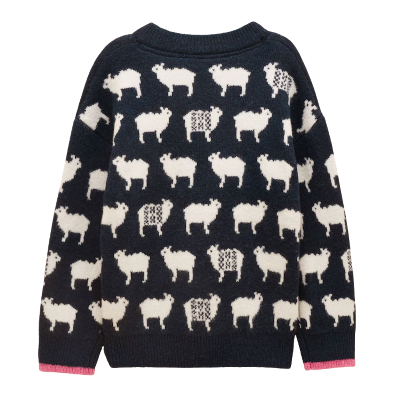 Joules Girls' Crew Jumper - Navy-1