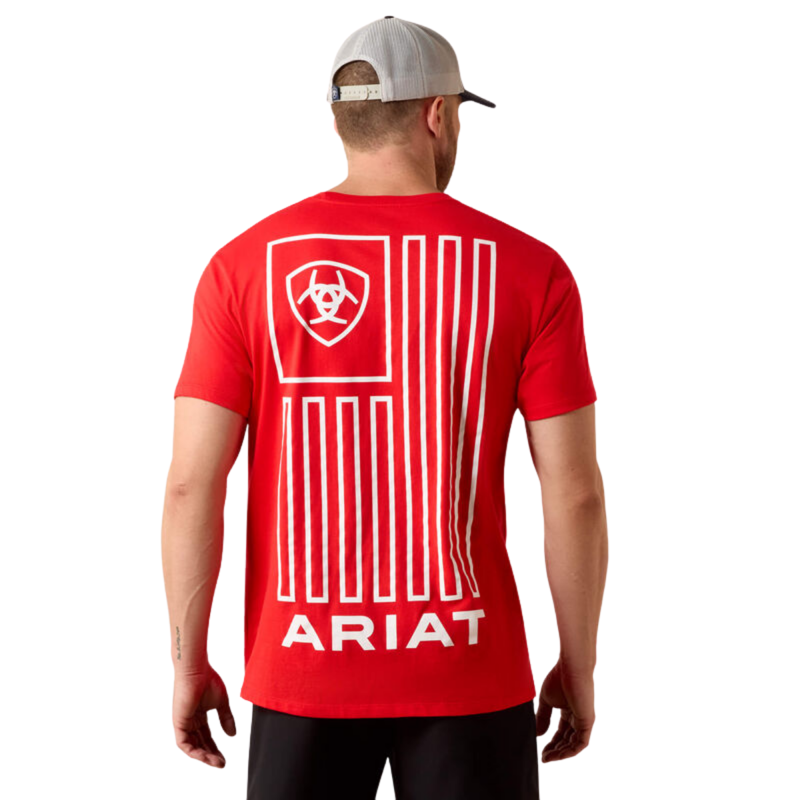 Ariat Men's Geo Flag T-Shirt - Mars Red-1