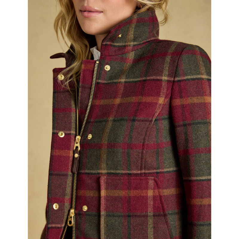 Joules Ladies Classic Fieldcoat - Red Check-5
