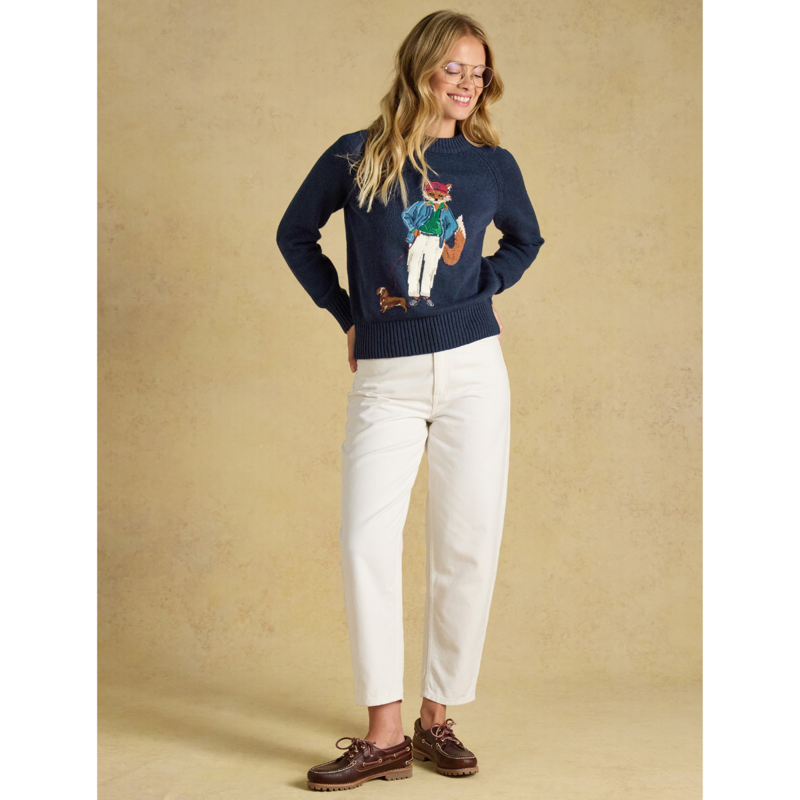 Joules Ladies Jonty Knit Jumper - Navy-2