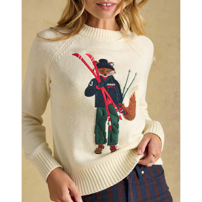Joules Ladies Jonty Ski Jumper - Cream-2