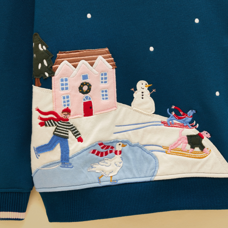 Joules Girl's Mackenzie Sweatshirt - Navy-3