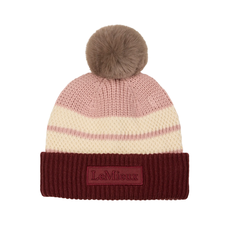 LeMieux x Sealskinz Waterproof Stripe Beanie - Dusty Pink-1