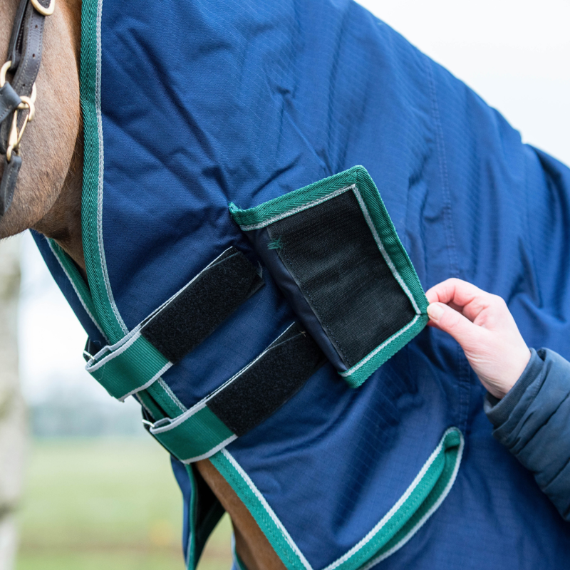 Mackey Keadeen Plus 100g Turnout Rug - Navy/Grey/Hunter-2