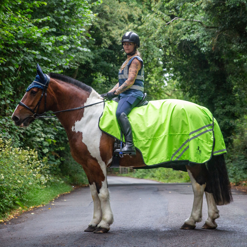 Gallop Trojan Retro Reflective Waterproof Exercise Sheet - Yellow-1
