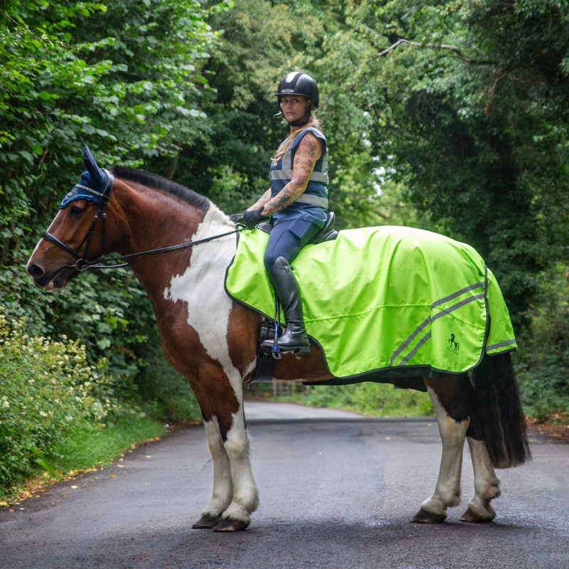 Gallop Trojan Retro Reflective Mesh Exercise Sheet - Yellow-1