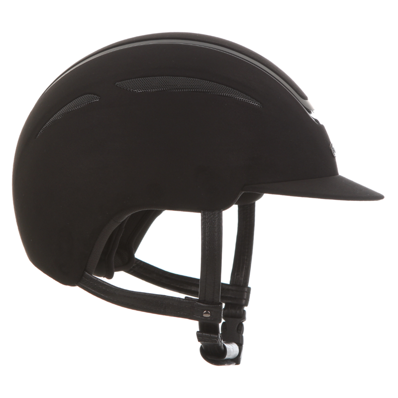 Evoke Callisto Classic Peak Riding Hat - Black Alcantara-2