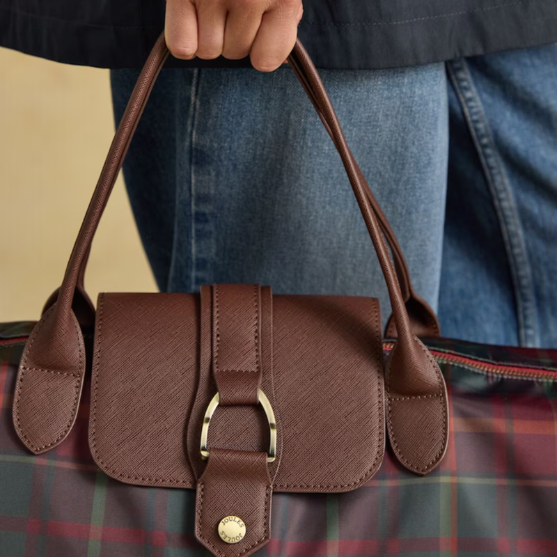 Joules Edie Weekend Bag - Red Check-4