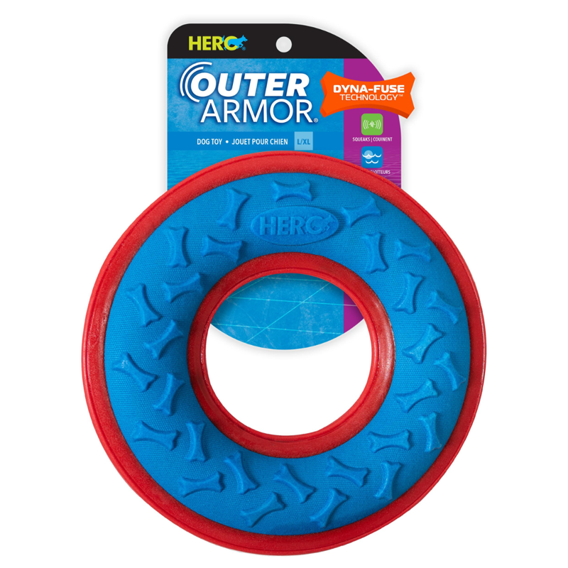 Rosewood Outer Armor Ring Dog Toy - Blue/Red-1