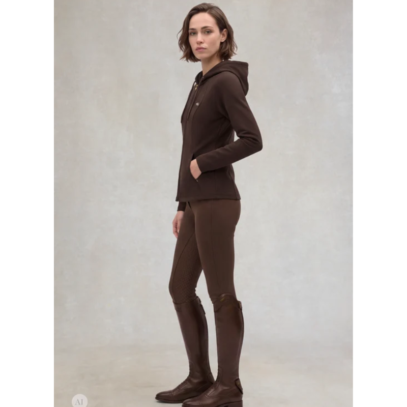 Holland Cooper Chiltern Zip Hoodie - Walnut-1