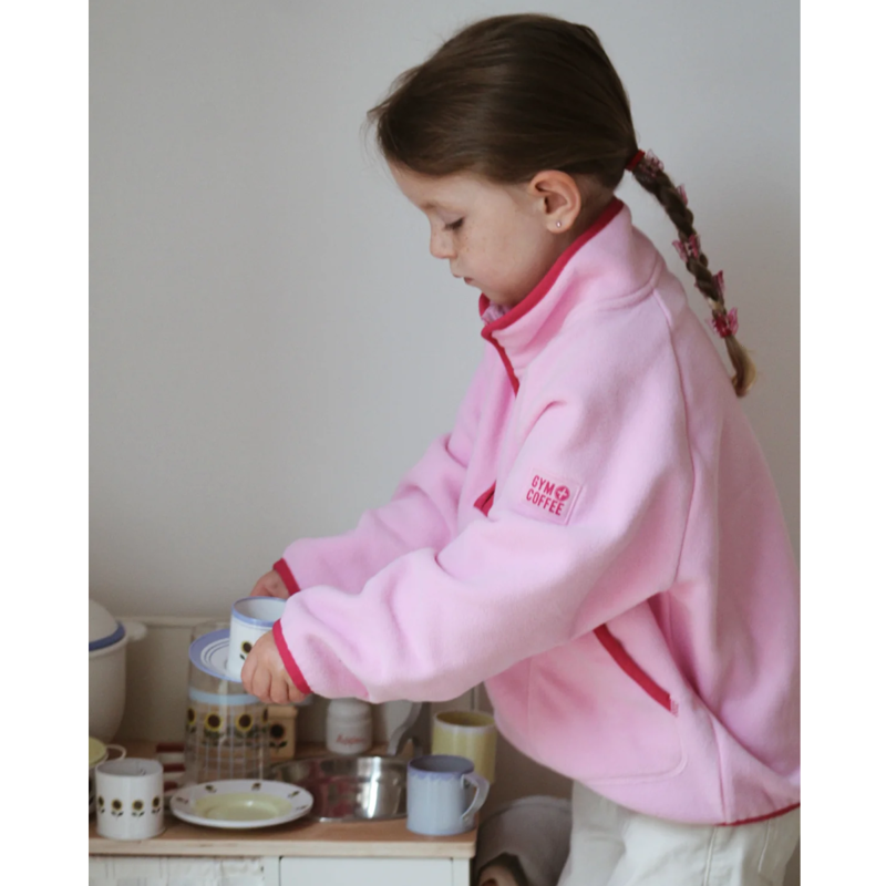 Gym + Coffee Kids Polar Fleece - Pink Blossom-1