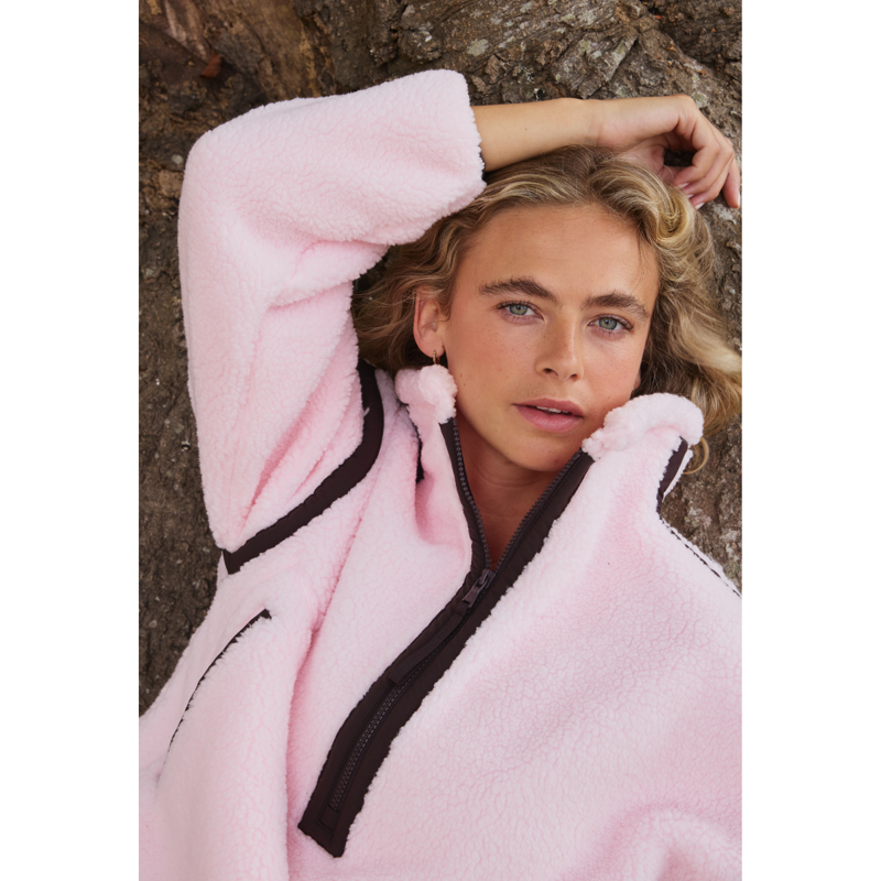 Gym + Coffee Women's Industry Fleece Half Zip - Ballet Pink-4
