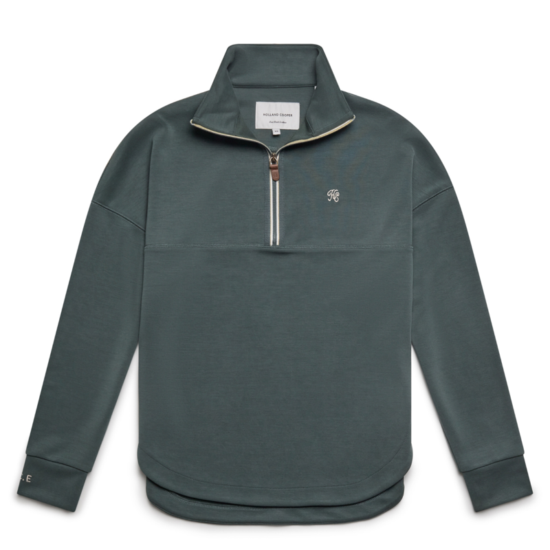 Holland Cooper Windsor Quarter Zip Sweat - Ivy Green-5