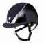 Charles Owen Hyda Wide Peak Sparkly Riding Hat with MIPS - Navy Gloss/Chrome