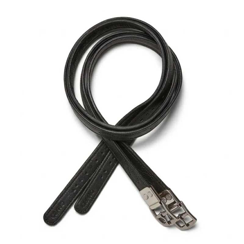 Cameo Competition Calfskin Stirrup Leathers - Black-1