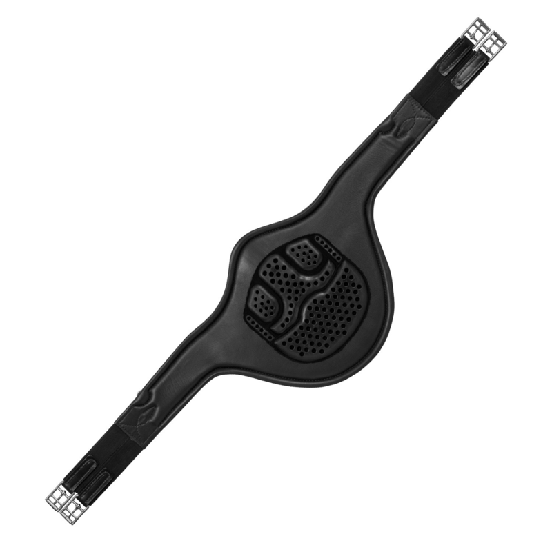 Acavallo Jumping Stud Guard Girth Leather and Gel - Black-1