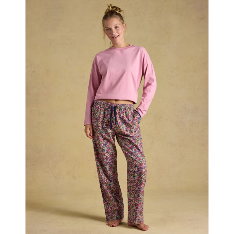 Joules Ladies Long Sleeve Pyjama Top - Pink-2