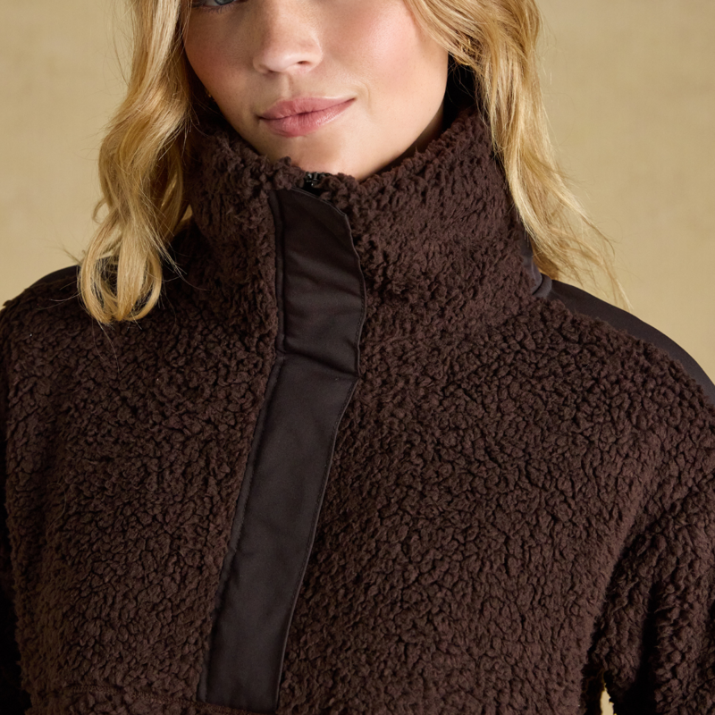 Joules Ladies Tilly Quarter Zip Fleece - Chocolate Brown-4