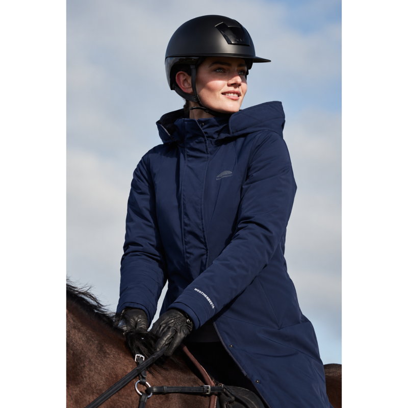 WeatherBeeta All Purpose Waterproof Insulated Longline Riding Jacket - Navy-1