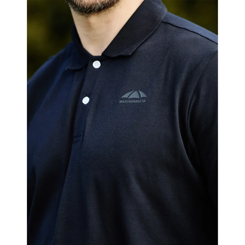 WeatherBeeta Men's Cotton Pique Short Sleeve Polo - Navy-2