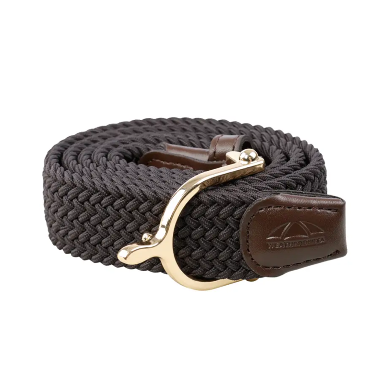 WeatherBeeta Elasticated Braided Riding Belt - Chestnut/Gold-1