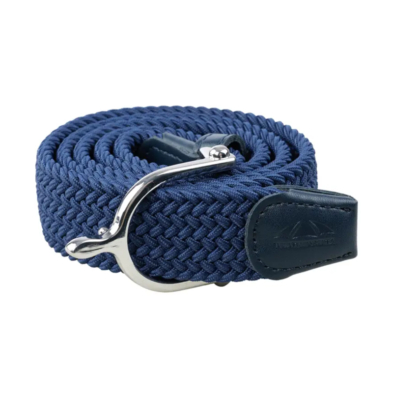 WeatherBeeta Elasticated Braided Riding Belt - Navy/Silver-1