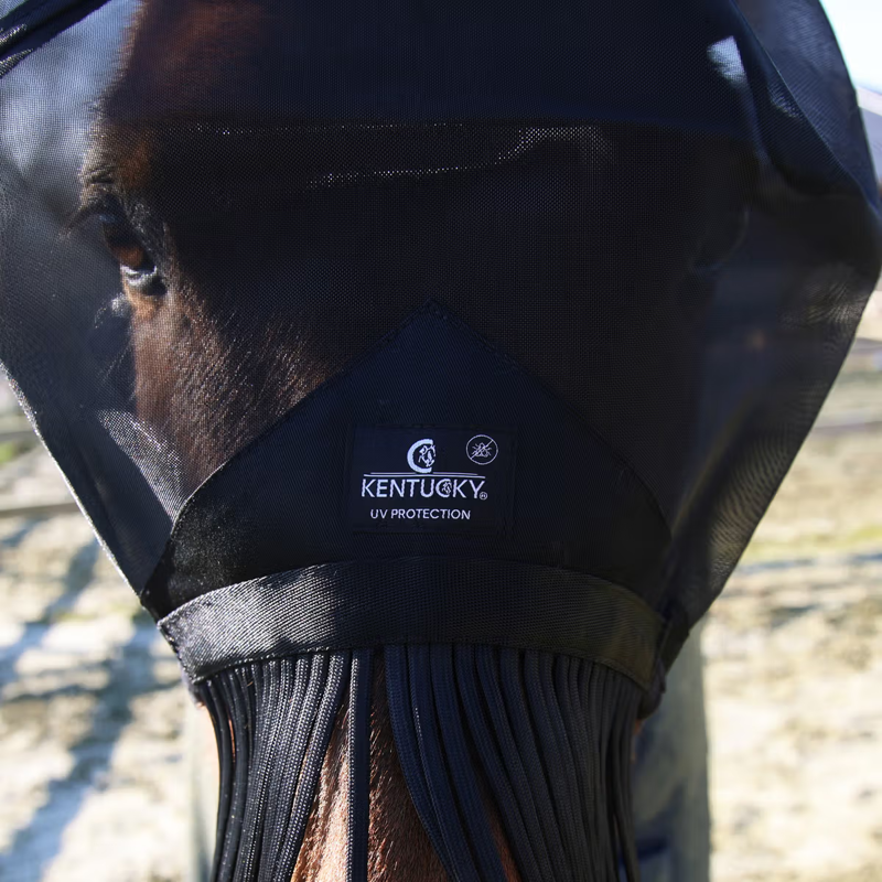 Kentucky Classic Fly Mask with Ears and Nose Tassels - Black-2