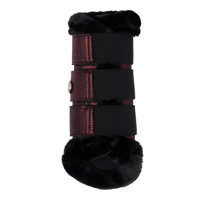 LeMieux Lustre Fleece Edged Brushing Boots - Garnet-1