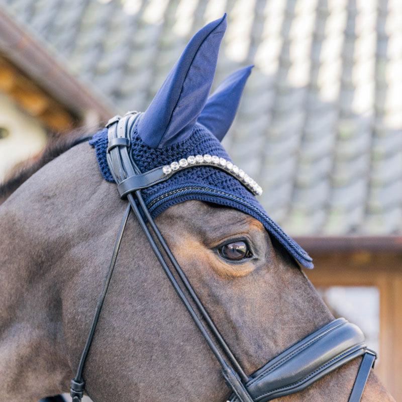 Kentucky Soundless Wellington Metal Chain Fly Veil Full - Navy-1