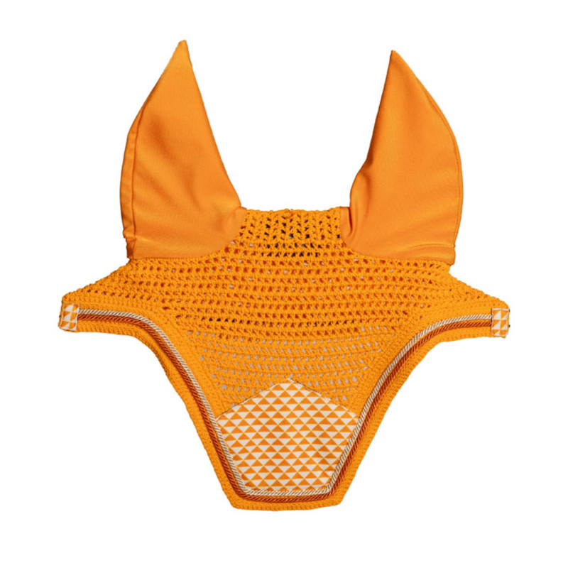 Kentucky Velvet Printing Wellington Fly Veil - Orange-1