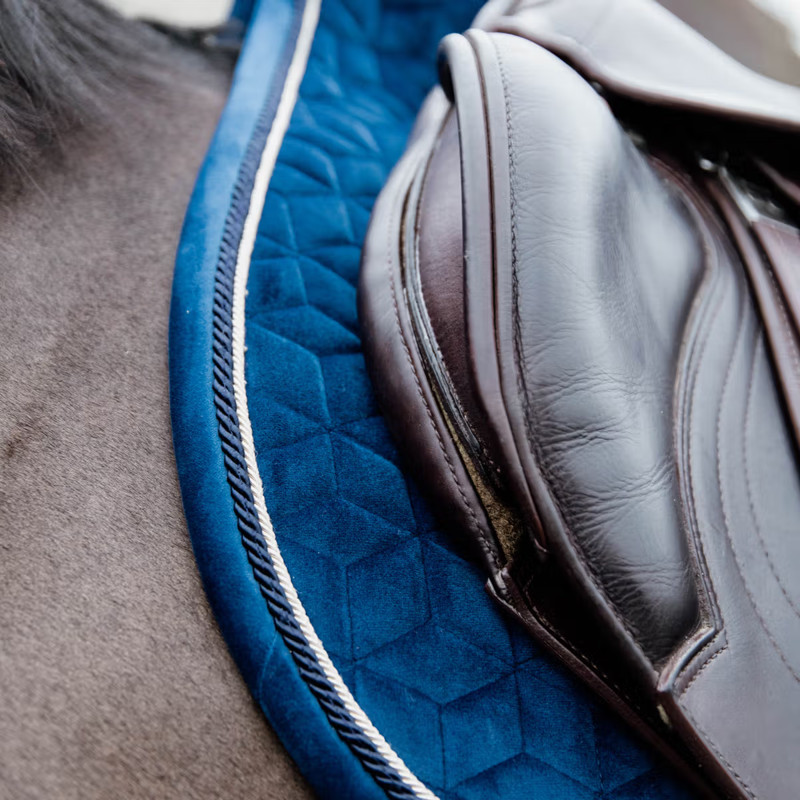 Kentucky Basic Velvet Jumping Saddlepad - Navy-1