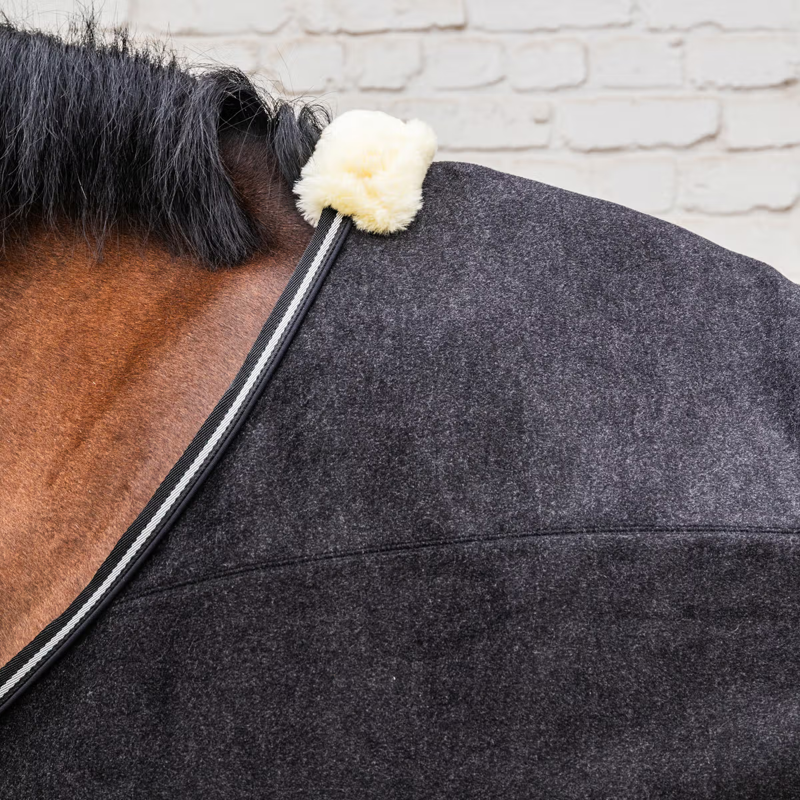 Kentucky Heavy Melange Fleece Rug - Black-1