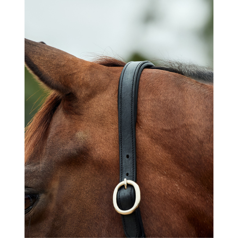 Dublin Leather Rope Headcollar - Black/Black-2