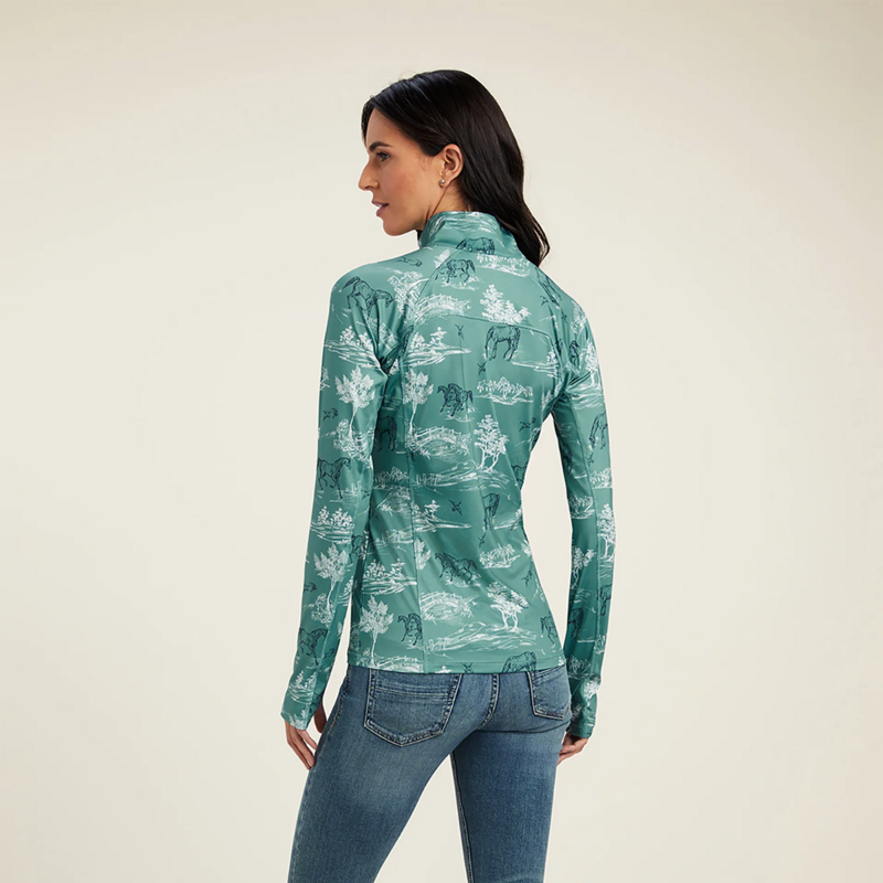 Ariat Women's Lowell 2.0 1/4 Zip Baselayer - Arctic Frolic Print -1