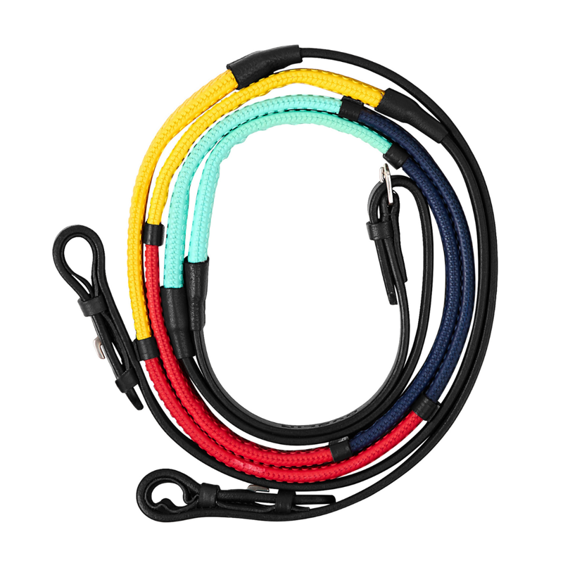 Dublin Rainbow Reins - Black/Multi