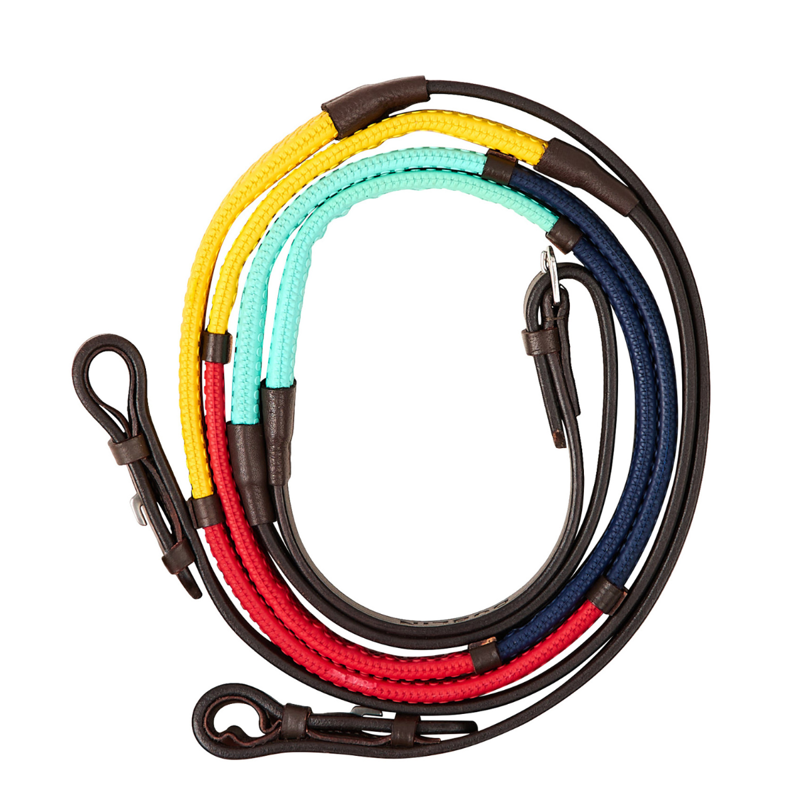 Dublin Rainbow Reins - Brown/Multi-1