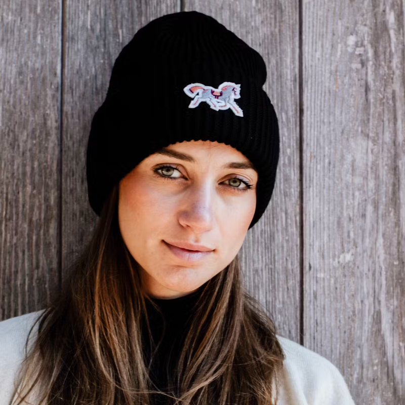 Kentucky Black Horse Beanie - Old Rose-1