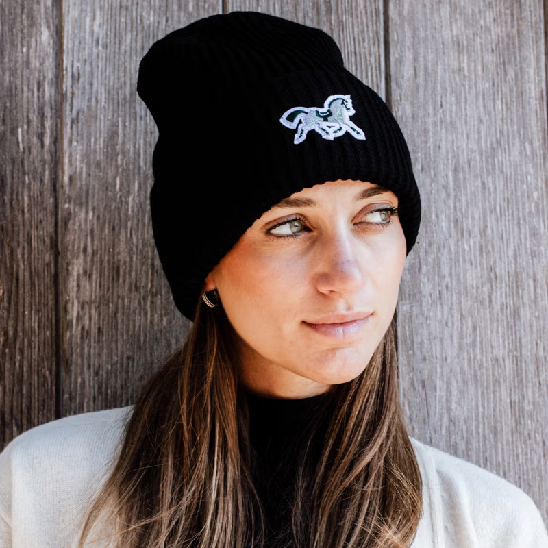 Kentucky Black Horse Beanie - Dark Green-1