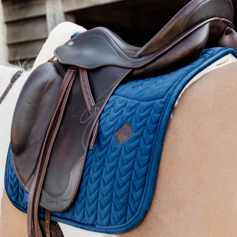 Kentucky Skin Friendly Velvet Dressage Saddlepad Full - Navy-1