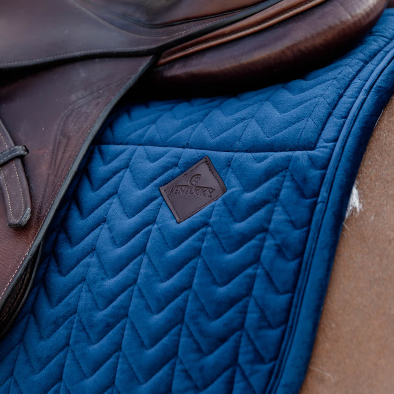 Kentucky Skin Friendly Velvet Jumping Saddlepad Full - Navy-1