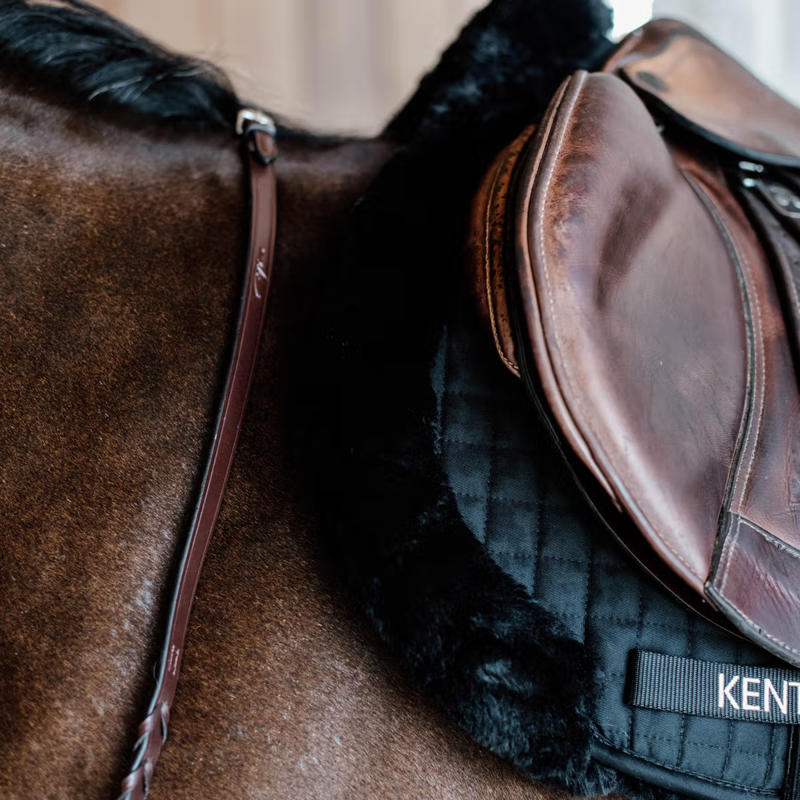 Kentucky Vegan Sheepskin Hunter Jumping Numnah - Black-1