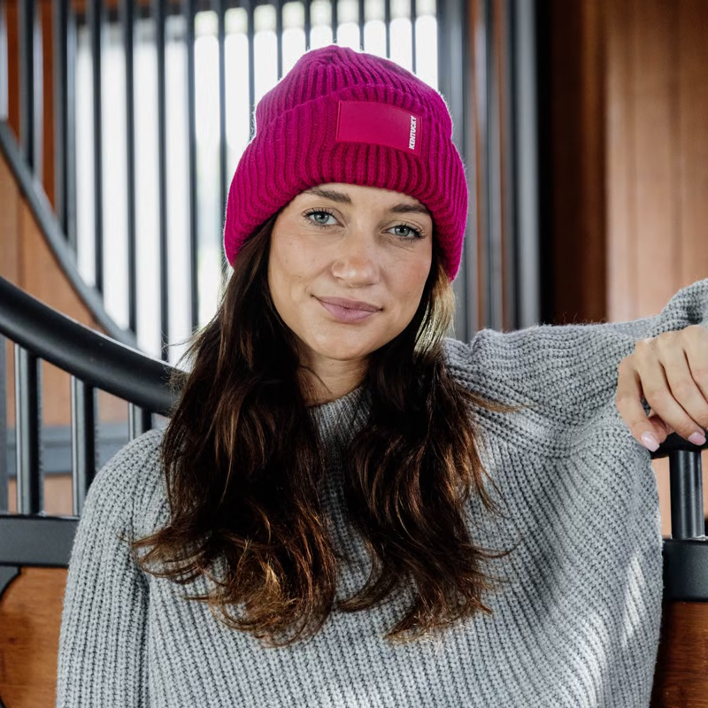 Kentucky Rubber Logo Beanie - Pink-1