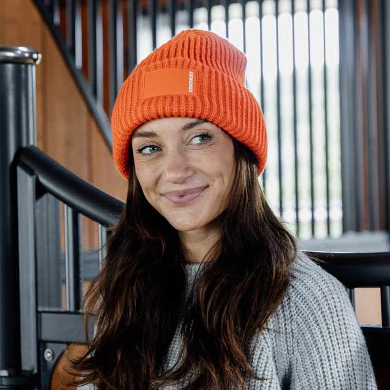 Kentucky Rubber Logo Beanie - Orange-1