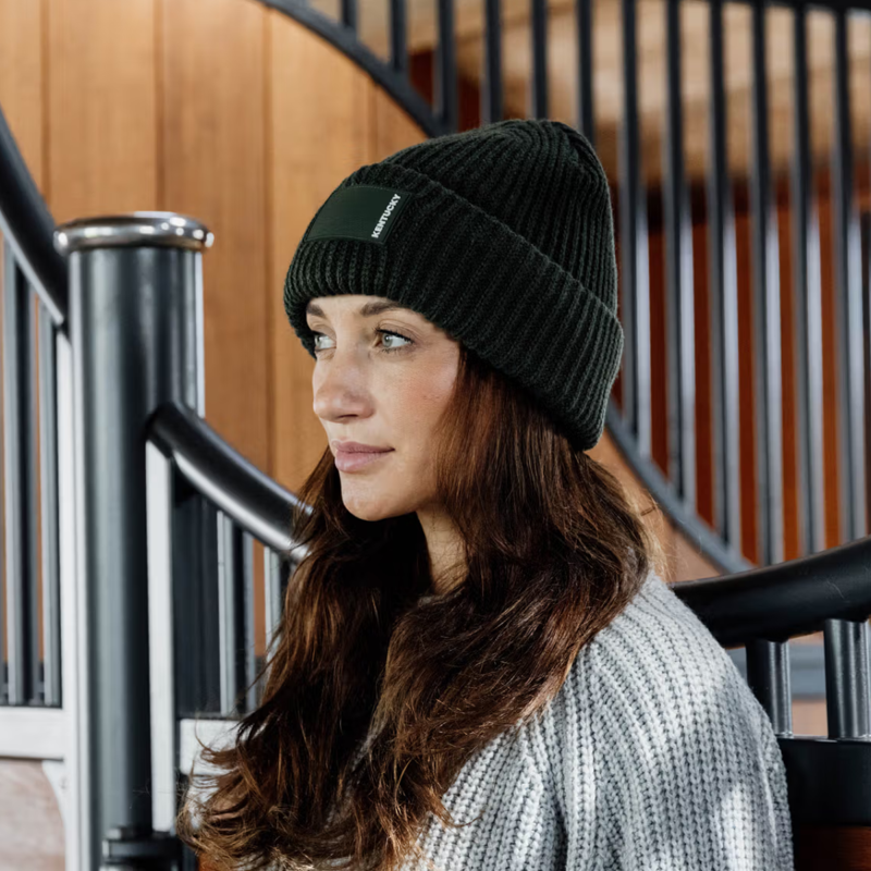 Kentucky Rubber Logo Beanie - Dark Green-1