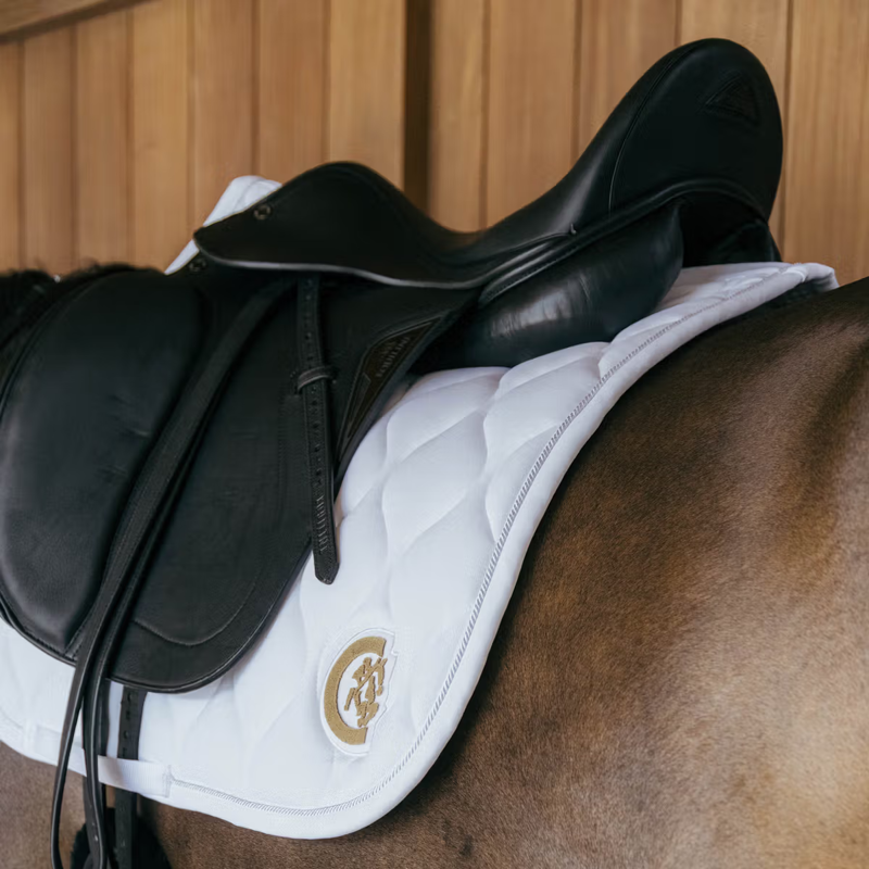 Kentucky Wave 3D Logo Dressage Saddlepad Full - White-1