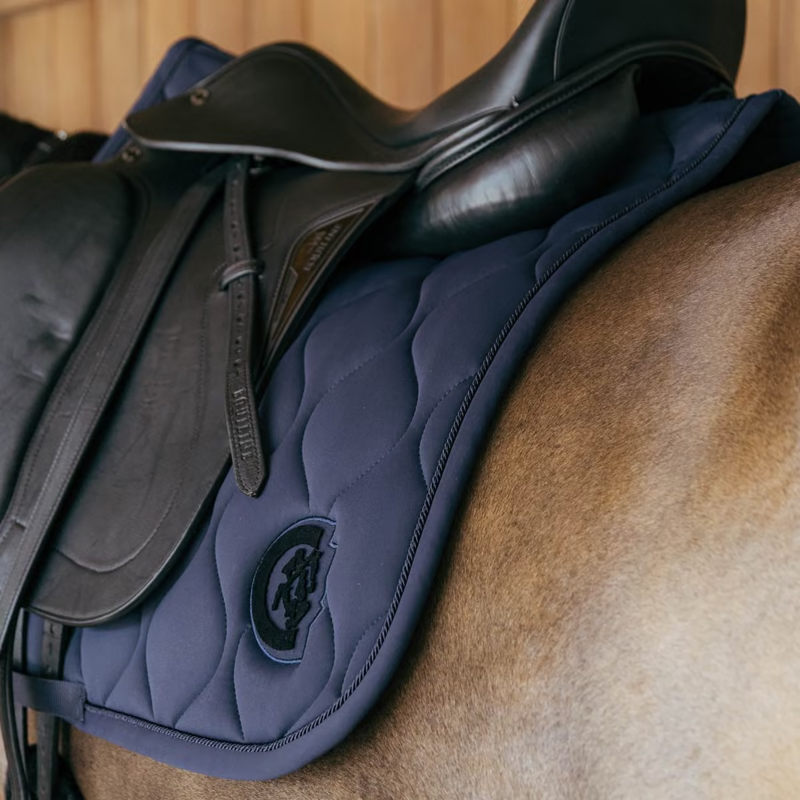 Kentucky Wave 3D Logo Dressage Saddlepad Full - Navy-1