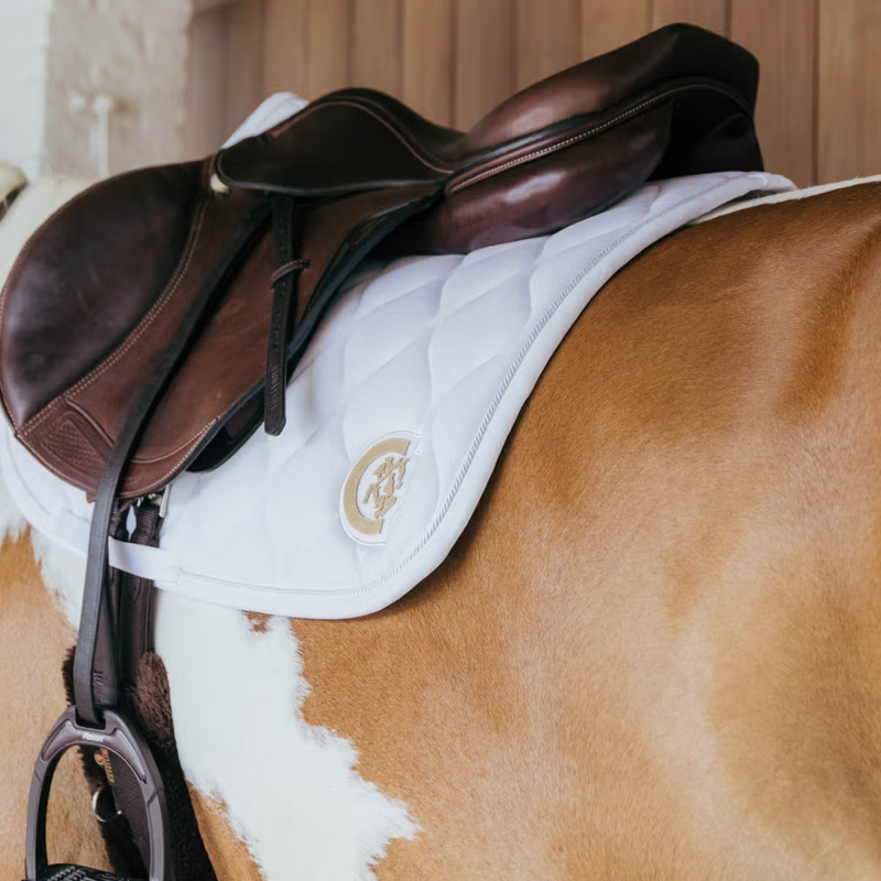 Kentucky Wave 3D Logo Show Jumping Saddlepad Full - White-1